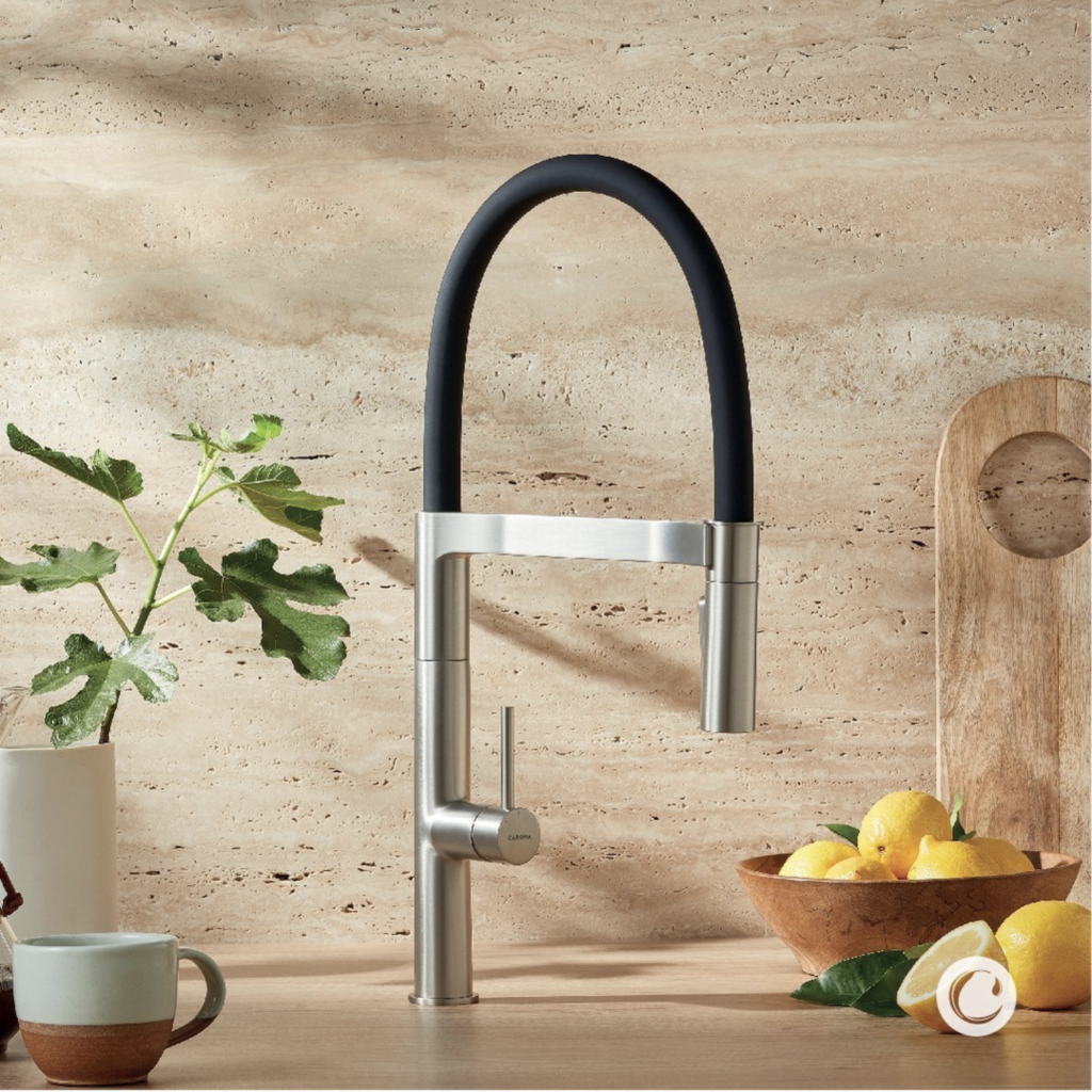 Caroma inVogue Pull Down Kitchen Mixer Tap in Brushed Nickel